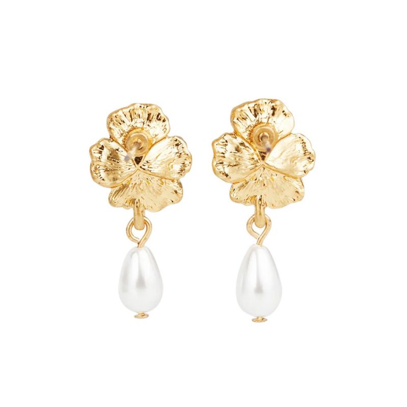Fable England Pansy & Pearl Drop Øredobber