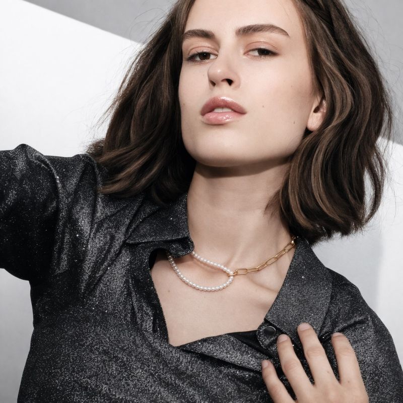 DANSK Audrey Pearl & Chain halskjede