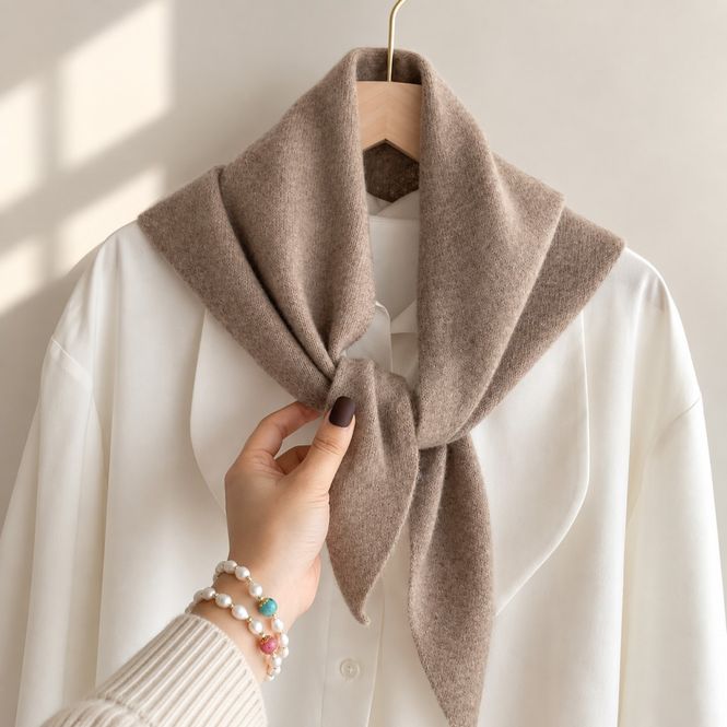 Hovedbilde Lett taupe trekantskjerf