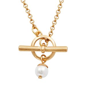 Hovedbilde Fable England Gold Pearl Toggle Charm Halskjede