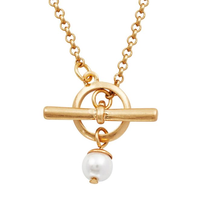 Hovedbilde Fable England Gold Pearl Toggle Charm Halskjede