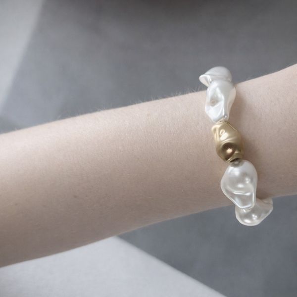 DANSK Joy Waterproof Short Pearl Statement Armb&aring;nd – 18K Gullbelagt