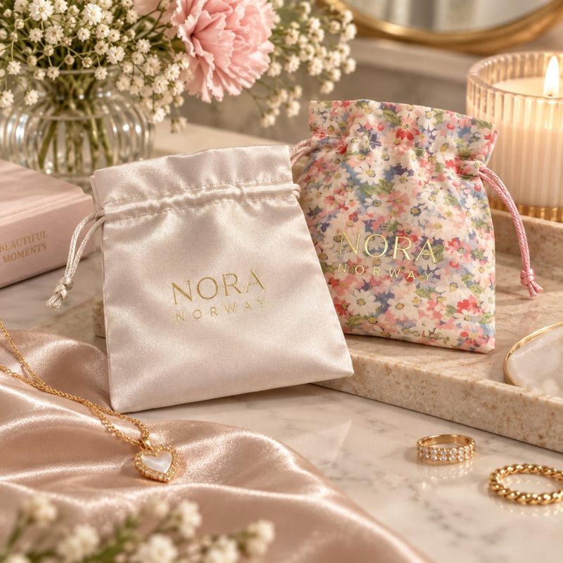 Nora Norway – Gullfarget halskjede med turkis bamse
